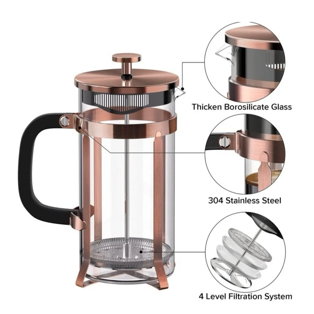 QUQIYSO French Press 21 oz Coffee‎ Maker Black in Color